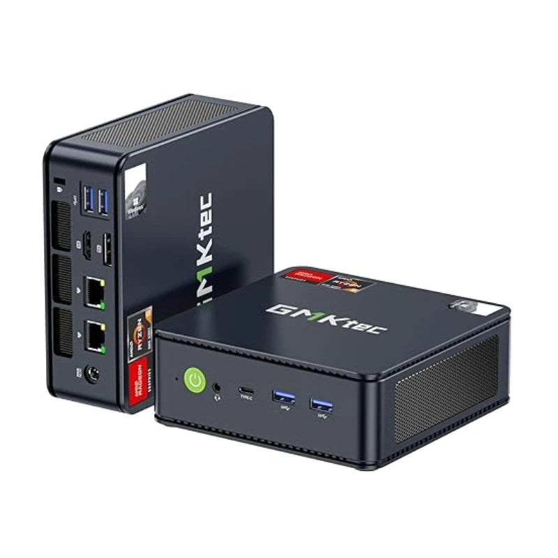 GMKtec M6 Mini PC AMD R5 6600H 6 cœurs 12 fils ordinateur 16GB DDR5 512GB PCIe 3.0 SSD WiFi 6 BT5.2 Mini PC ordinateur de bureau