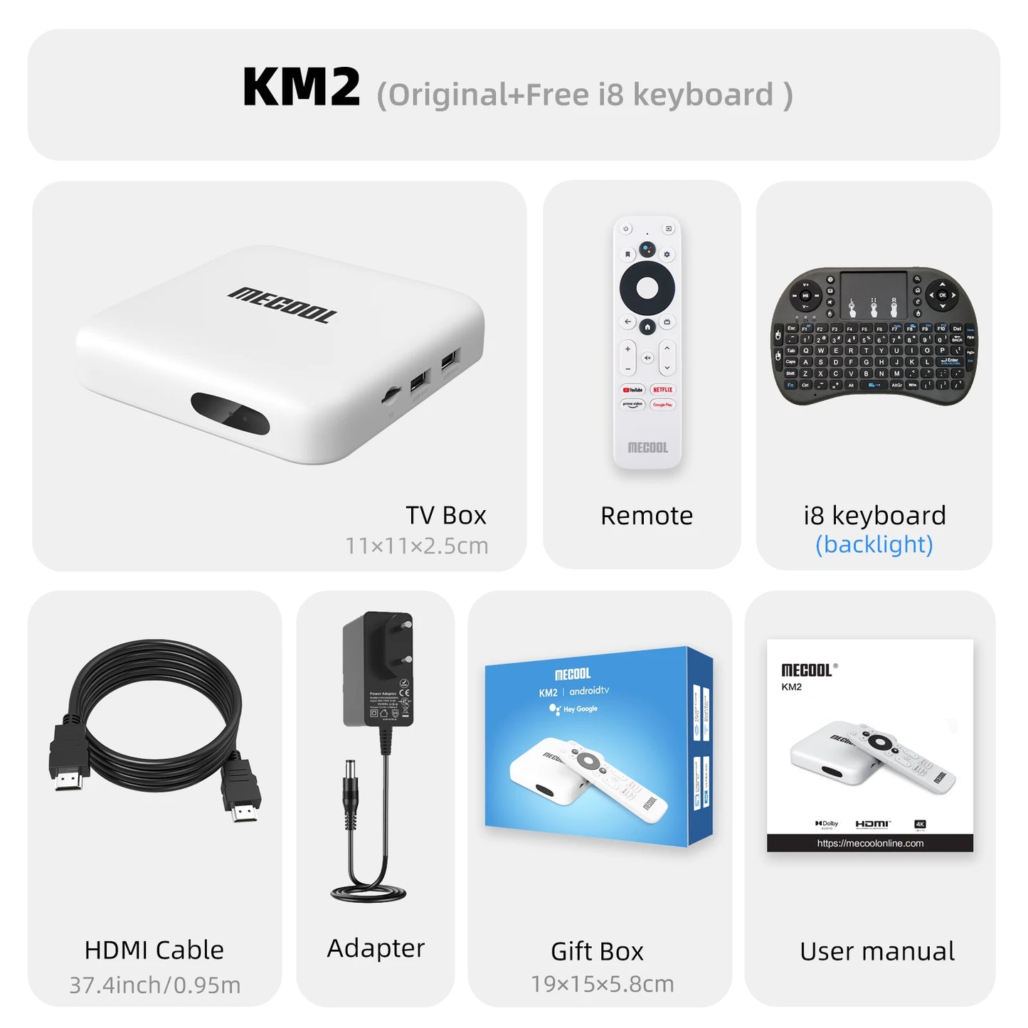 MECOadvocate-Boîtier TV KM2, Android 4K, Amlogic S905X2, 2 Go DDR4, USB 3.0, éventuelles DIF, Ethernet, WiFi, Multi-streamer HDR 10, Widevine L1, décodeur TVBoX