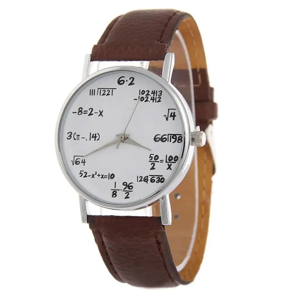 montres mode étudiant mathématiques formule équation montre bracelet en cuir montres à Quartz