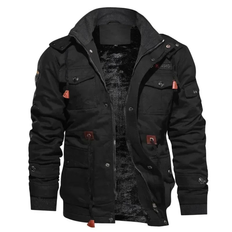 Hommes polaire fourrure doublé épais mi-long coton veste à manches longues automne hiver vestes décontractée