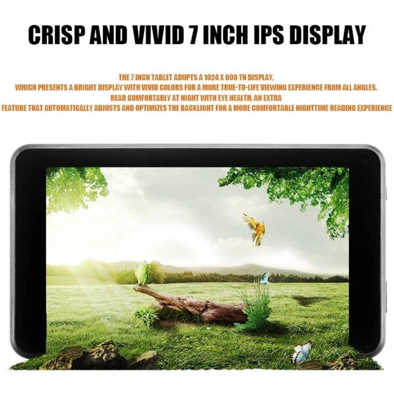 Sun8iw15 Android 10 tablette PC 7 pouces 1GB RAM 16GB ROM Quad-Core 1024x600 pixels WIFI 1.2GHz double caméra