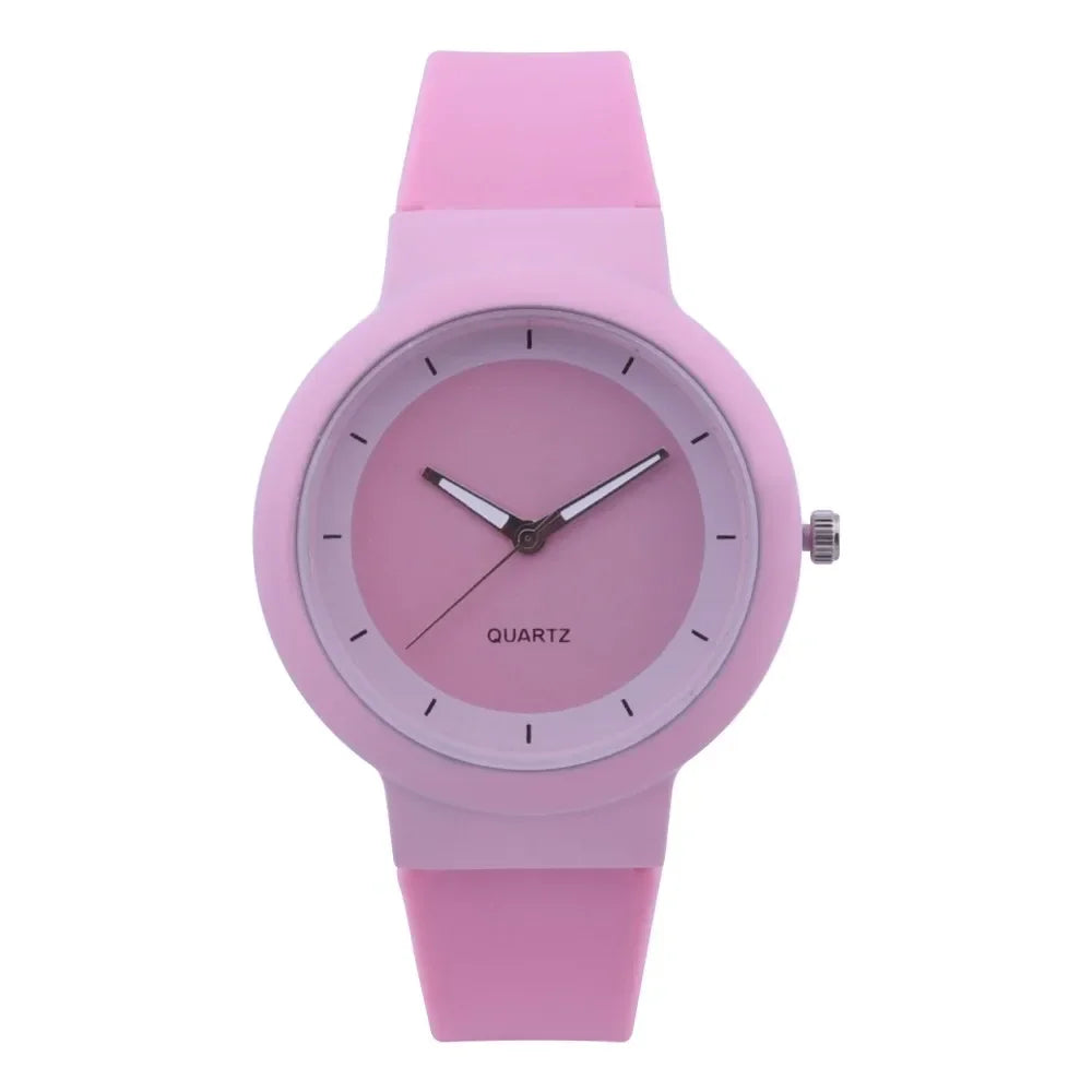 Montre-bracelet à quartz analogique pour femme, montres blanches, bracelet en silicone,