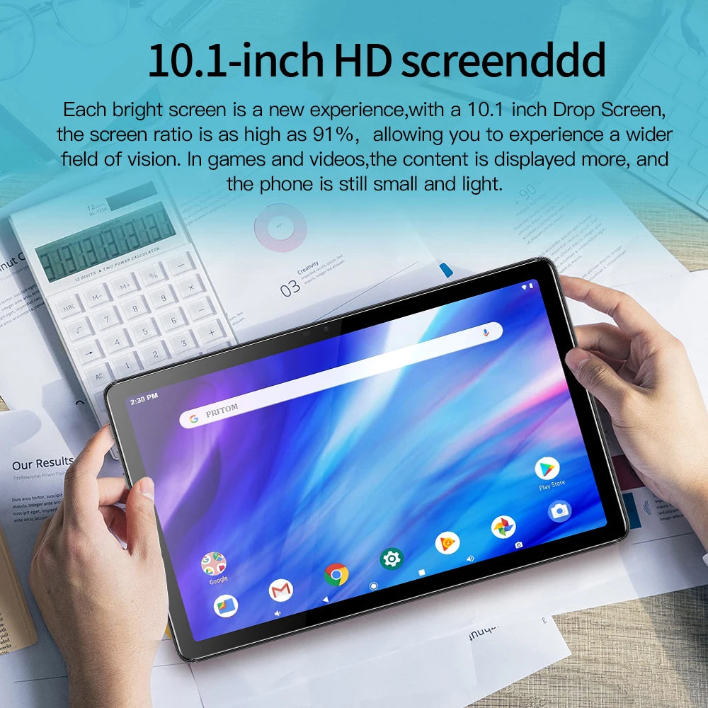 BDF-Y7 Pad nouveau 10.1 pouces 5G Android tablettes Octa Core 8GB RAM 256GB ROM 4G LTE 5G WiFi tablette Pc Double SIM double caméras 8000mAh