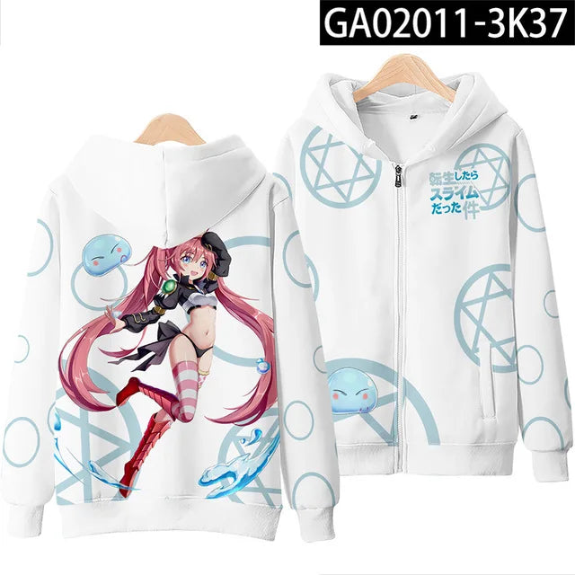 Sweats à capuche Anime Rimuru Tempest pour hommes et femmes, sweat à manches longues, vêtements Streetwear, costume Cosplay