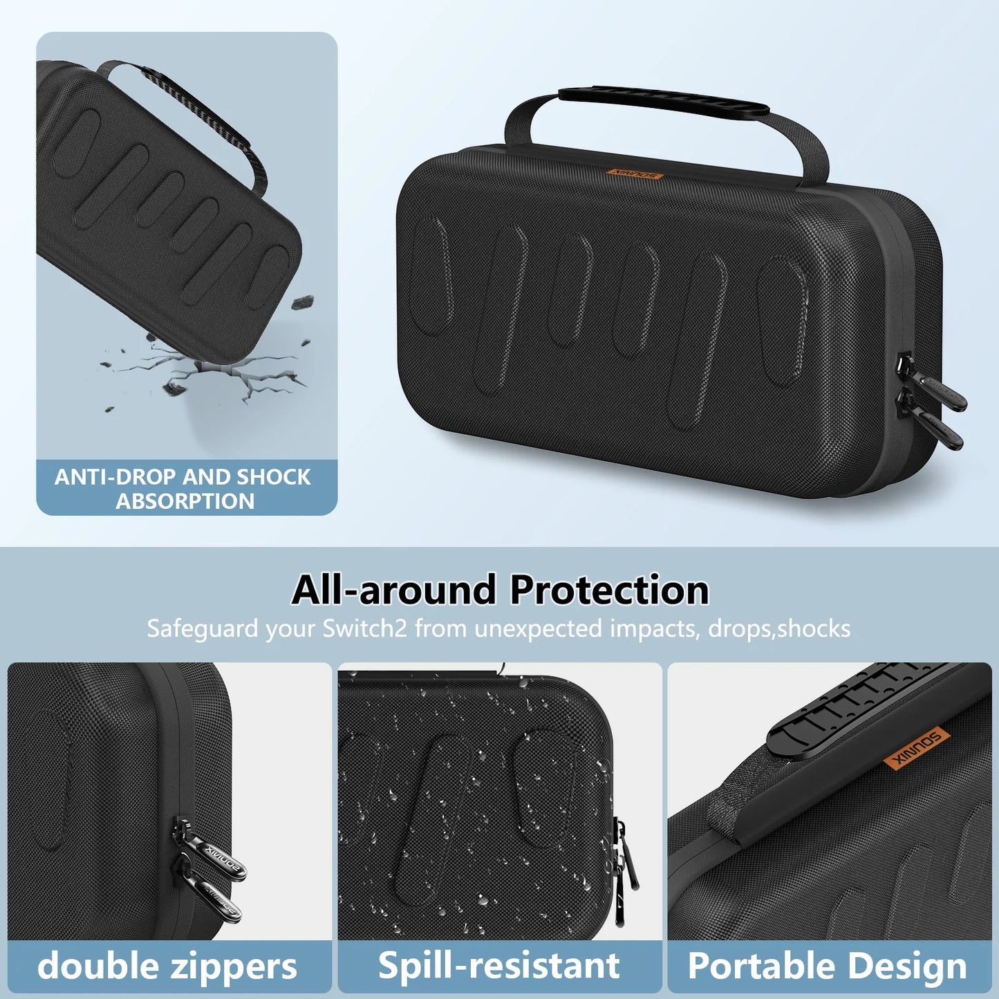 Carrying Case for Switch 2 Slimline Model 2025, Protective Hard Case with 20 Game Card Slots, Portable Travel Organizer