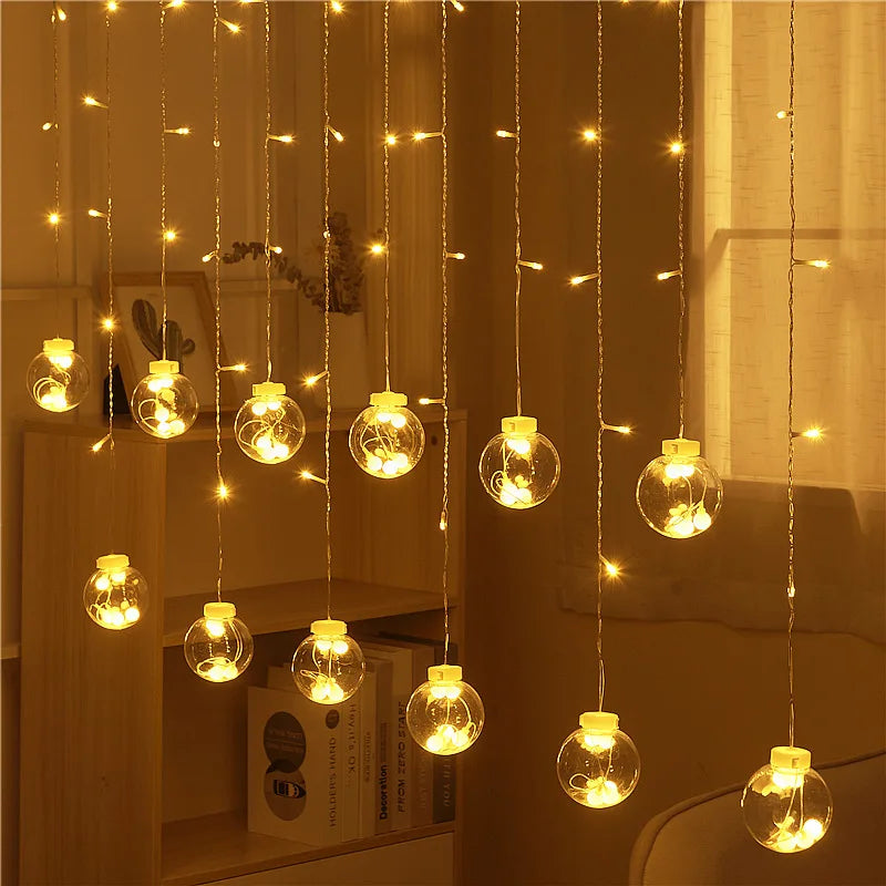 Noël 2024 Led lumières décoration fée chaîne pour chambre feston lumière rideau guirlande fête mariage nouvel an chambre salon