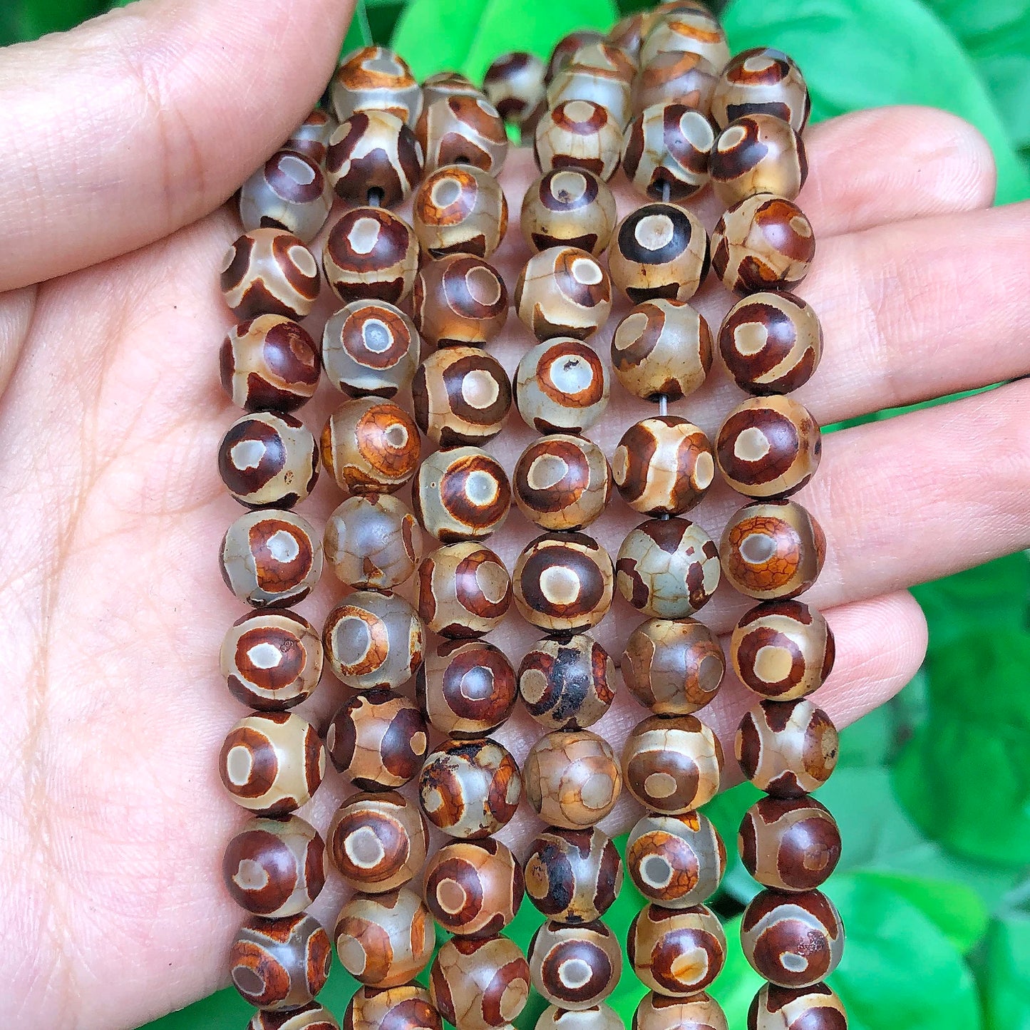 Perles rondes de football tibétaines en pierre naturelle d'agate DZI, 8mm 10mm, entretoise ample ronde pour la fabrication de bijoux, accessoires de bracelet à faire soi-même