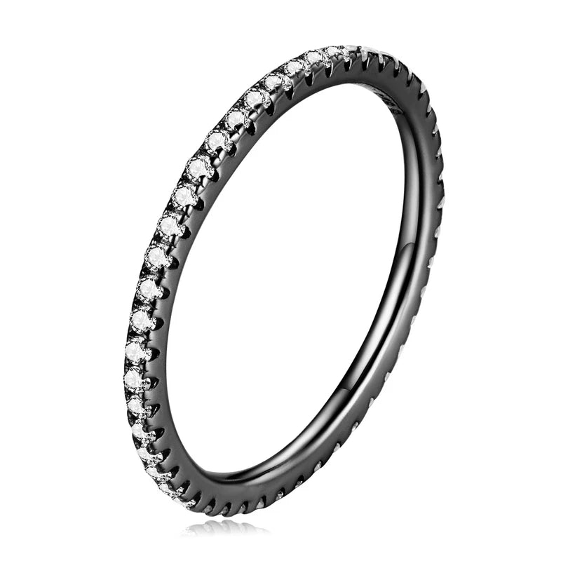 WOSTU – bagues en argent Sterling 100% véritable pour femmes, bijoux de fiançailles, géométriques simples, rondes, empilables, CQR066