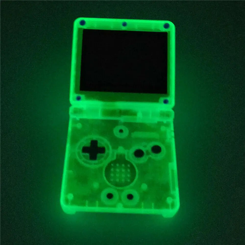 Glow in the Dark Yellow Light Shell Housing Glass Lens Replacement for Game Boy Advance SP GBA SP
