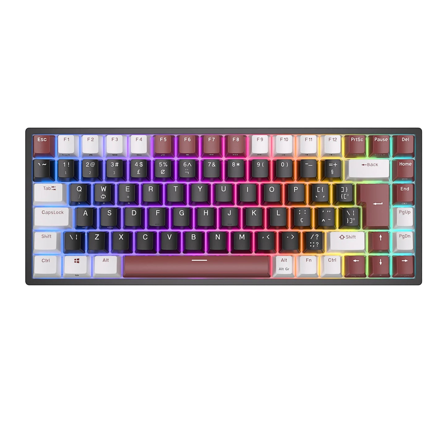 RK84 RK ROYAL KLUDGE clavier de joueur sans fil espagnol brésilien Tri-mode BT5.0/2.4G/USB-C 75% clavier mécanique Bluetooth rvb