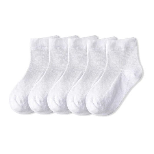 5 paires/lot enfants chaussettes garçon fille coton mode respirant maille chaussettes printemps été haute qualité 1-12 ans enfants cadeaux d'anniversaire