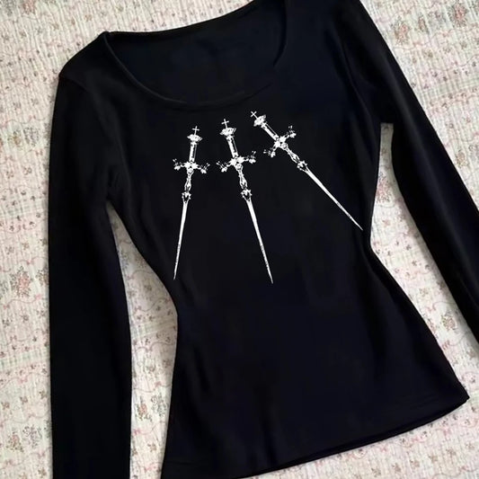 Y2k – T-Shirts avec graphiques gothiques Vintage Harajuku pour femmes, vêtements avec esthétique Harajuku Emo Girl des années 2000