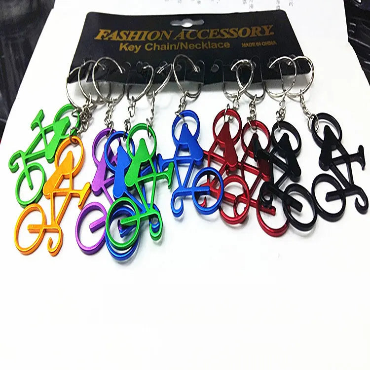 Porte-clés de vélo en métal, couleurs mélangées, ouvre-bouteille de vin et de bière, outil de bar, porte-clés EquiBike, 120 pièces