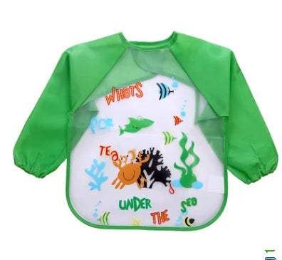 Bavoirs imperméables à manches longues pour bébé, mignon, tablier d'alimentation pour enfants, bavoir, peinture de rots, dessin, vêtements doux pour tout-petits, Bandana