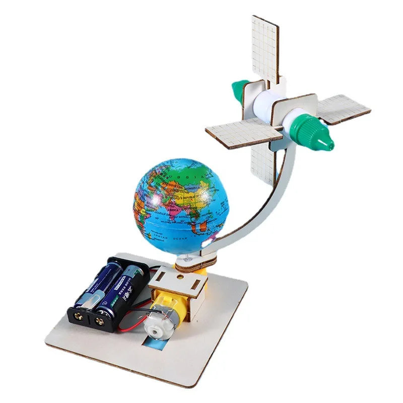 Modèle aérospatiale satellite en orbite rotative pour enfants, jouets de station spatiale Gizmo, science faite à la main, cadeau de bricolage, jouet d'apprentissage créatif, 1PC