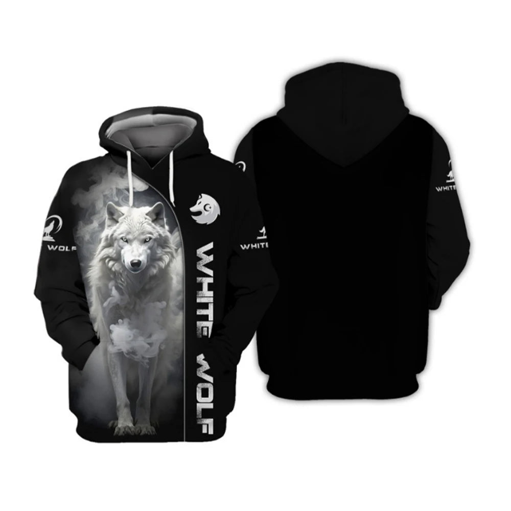 Sweat à capuche Animal Wolf imprimé en 3D pour hommes, sweat à capuche décontracté, vêtements à la mode, quatre saisons, nouveau, 2024