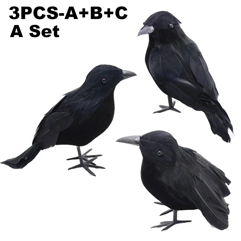 Simulation de Corbeau Noir pour Décoration d'Halloween, Répulsif à Oiseaux, Lutte Antiparasitaire, Pigeon, Jardin, Extérieur