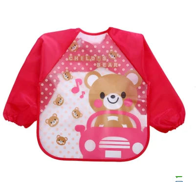 Bavoirs imperméables à manches longues pour bébé, mignon, tablier d'alimentation pour enfants, bavoir, peinture de rots, dessin, vêtements doux pour tout-petits, Bandana