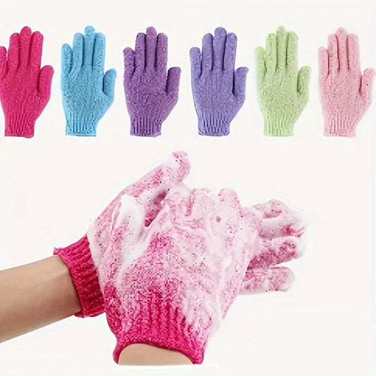 serviettes de bain domestiques à cinq doigts. Le matériau en nylon est durable. Mousse Dense et riche. Soyez utilisé des deux côtés pour un exfoliant facile