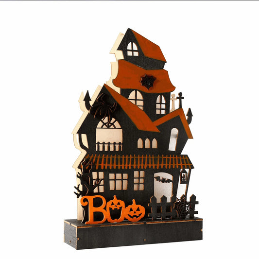 Maison hantée fantôme en bois pour Halloween,