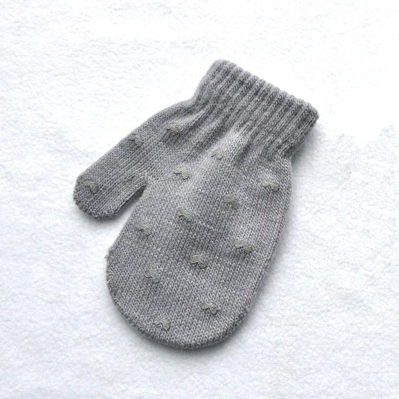 Gants d'hiver chauds pour bébés de 1 à 4 ans, mitaines tricotées en Patchwork, gants à doigts complets pour étudiants de la maternelle