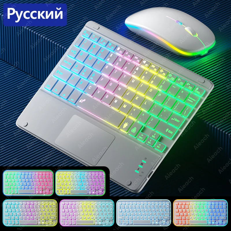 Clavier Android pour tablette rétroéclairée Rechargeable