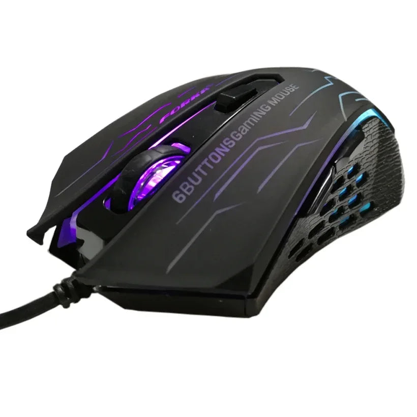FORKA silencieux clic USB filaire souris de jeu 6 boutons
