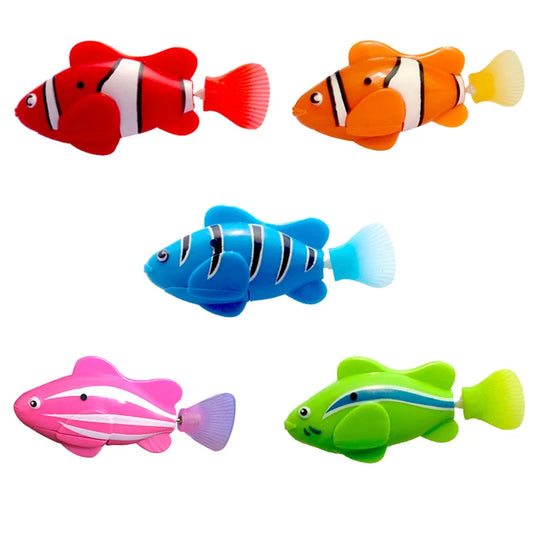 Jouet de bain électronique en forme de poisson robot pour enfant, animal de compagnie robotique avec batterie incluse, décoration de pêche, se comporte comme un vrai poisson, 5 pièces/ensemble