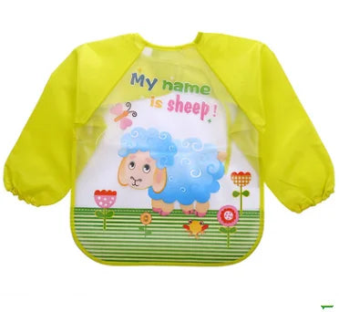 Bavoirs imperméables à manches longues pour bébé, mignon, tablier d'alimentation pour enfants, bavoir, peinture de rots, dessin, vêtements doux pour tout-petits, Bandana