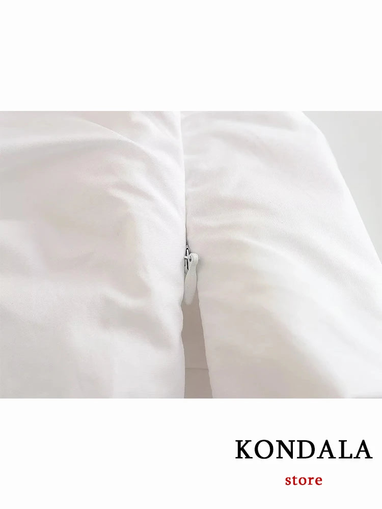 KONDALA nouveau Chic Sexy solide blanc gaine courte asymétrique Y2K femmes haut à bretelles mode 2023 plissé Zip Cool haute rue gilet
