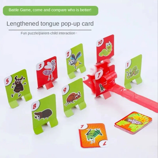 Masque de lézard grenouille, cartes à lécher la langue, jeux de société pour enfants, jouets de fête en famille, anti-stress, jeu de Puzzle de bureau amusant