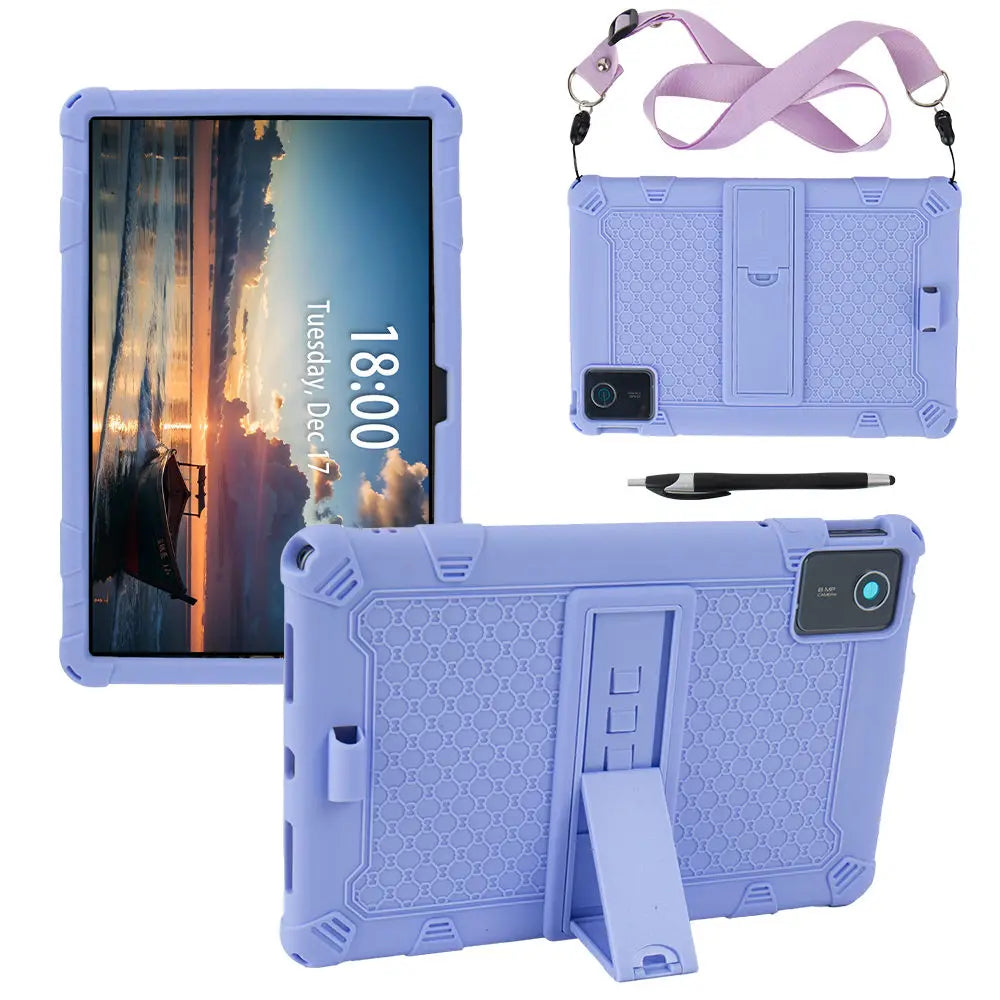 Étui souple pour Lenovo Tab M11 TB330FU TB331David, support de déclinaison en silicone pour Lenovo Xiaoxin Pad 2024 11 pouces avec stylet tactile à sangle