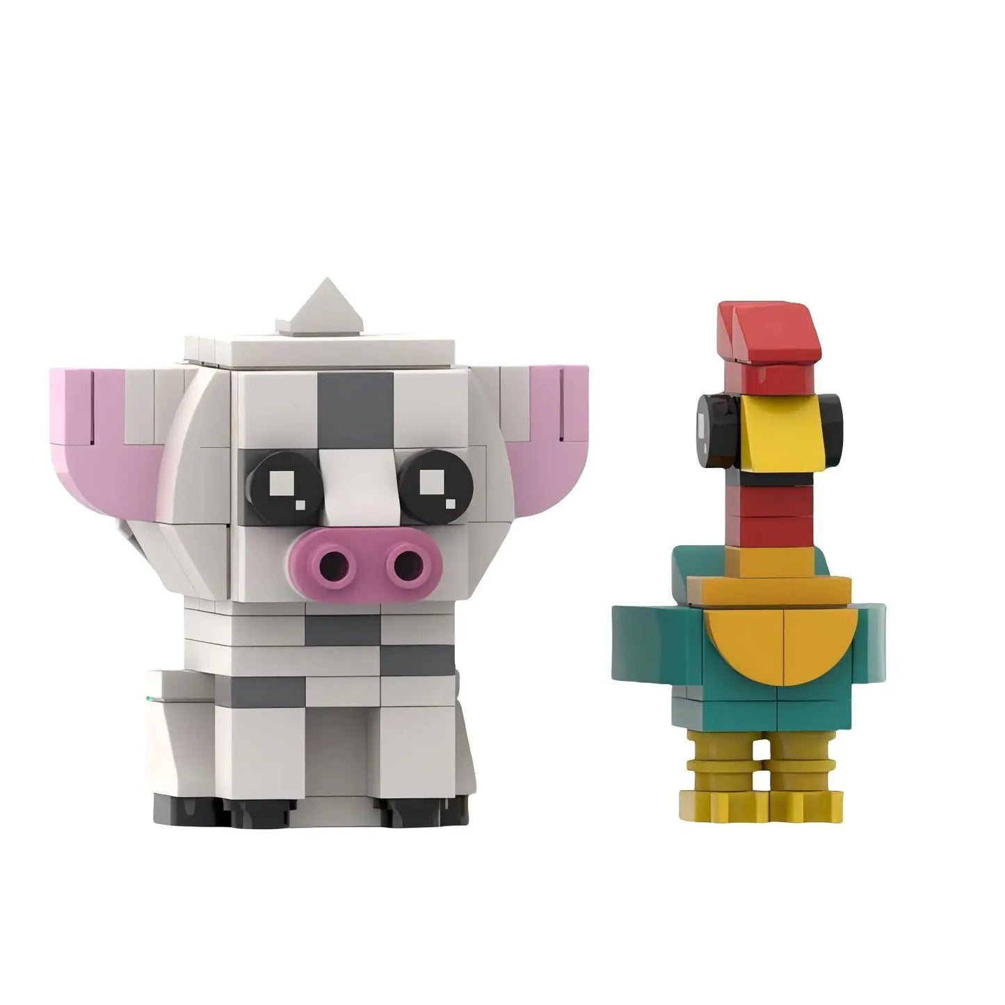 Série d'anime océan merveilleux destin personnage de dessin animé blocs de construction MOC cochon et poulet assemblage modèle Puzzle jouet cadeau d'anniversaire