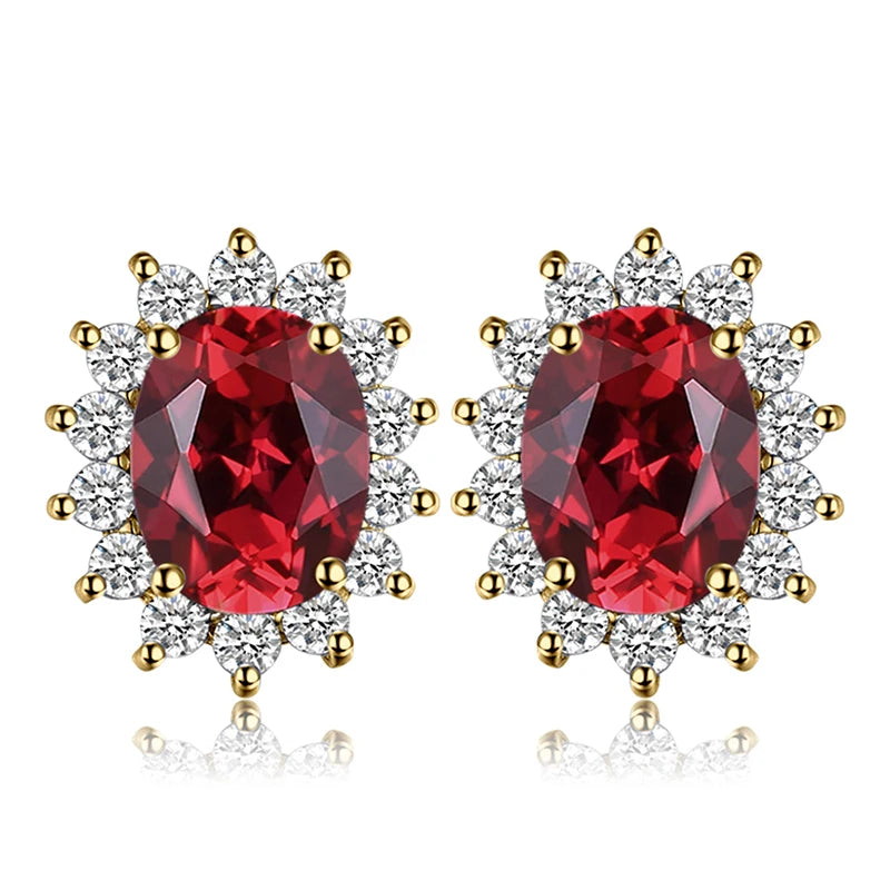 JewelryPalace – boucles d'oreilles en argent Sterling 925, saphir bleu, rubis, améthyste naturelle, grenat, péridot, topaze,