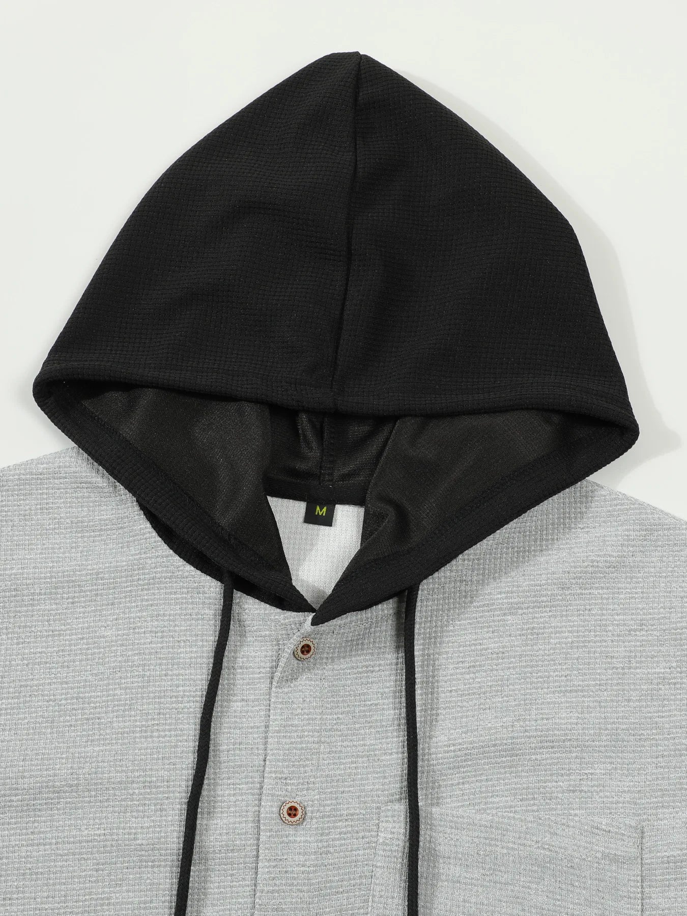 2025 printemps et automne hommes gaufre treillis couleur boutonnage à capuche cardigan décontracté manteau nouvelle mode lâche sports de plein air haut pour hommes