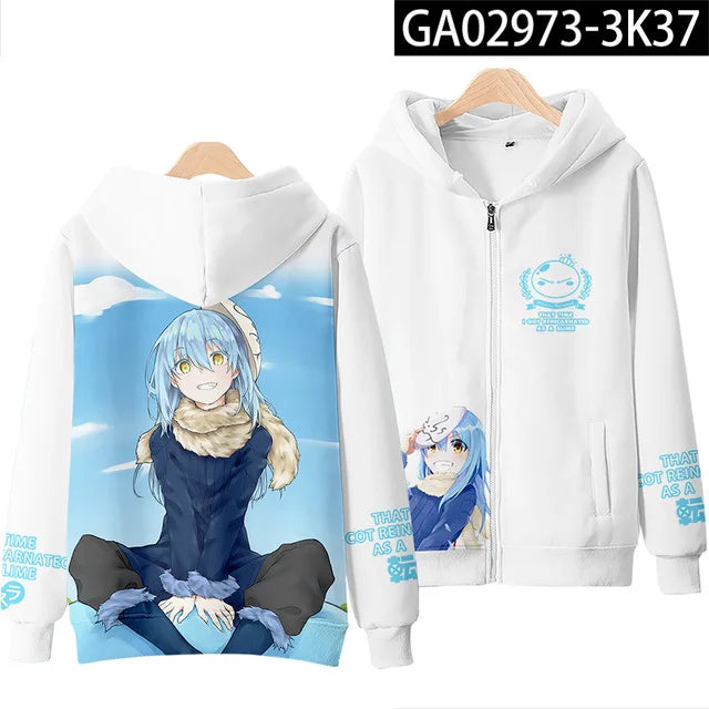 Sweats à capuche Anime Rimuru Tempest pour hommes et femmes, sweat à manches longues, vêtements Streetwear, costume Cosplay