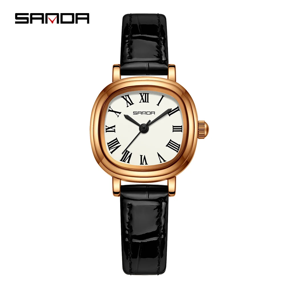 SANDA 1137 mode femmes Quartz élégant or Rose Simple romain bracelet en acier inoxydable