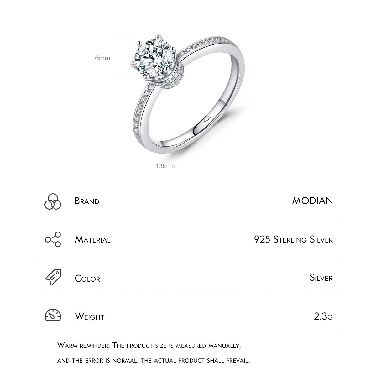 Bague de fiançailles en argent regardé 2024 pour femme, bijoux