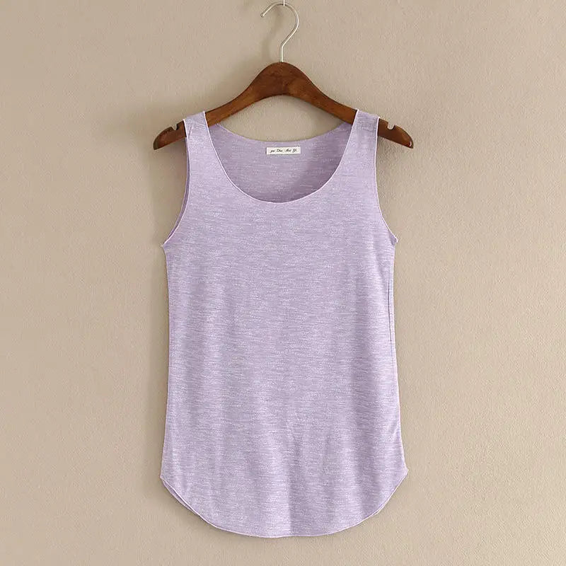 Débardeur de Fitness d'été-T-Shirt ample en coton, grande taille, col rond, Slim, hauts à la mode pour femmes, tenue décontracté