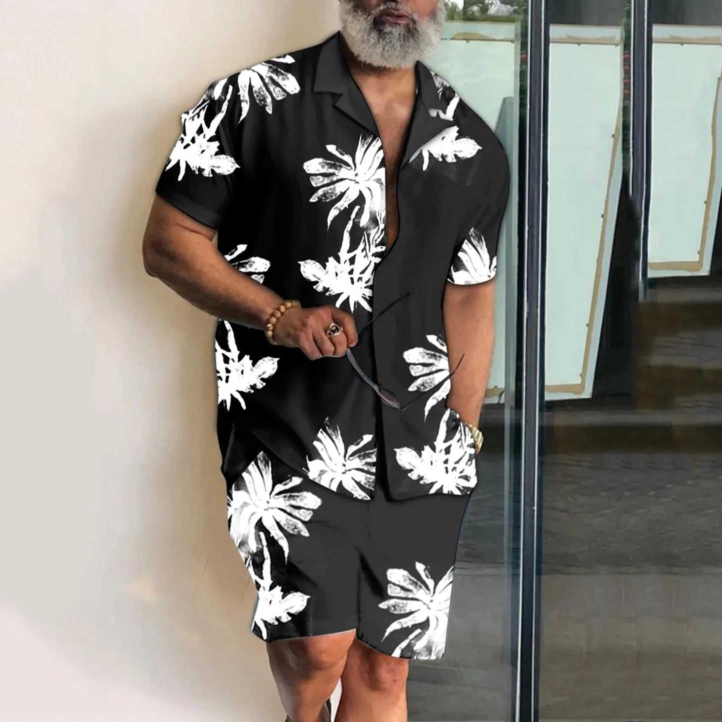 AMP Tree-Ensemble deux pièces pour hommes, chemises et shorts College en 3D, vêtements de plage unisexes, chemise à revers hawaïenne, olympiques à la mode, 2 pièces