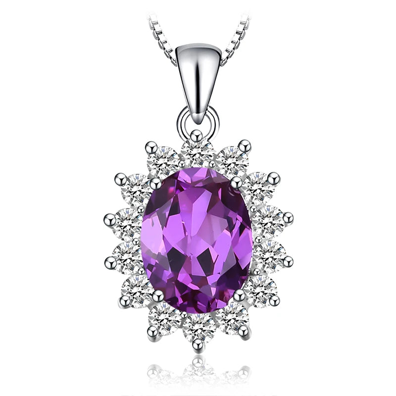 JewelryPalace – collier avec pendentif , en argent Sterling 925, création d'un saphir bleu, rubis, imitation émeraude, sans chaîne