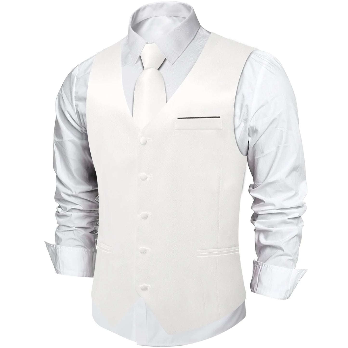 Costume en Satin solide, ensemble gilet et cravate, noir, blanc, bleu, rouge, smoking de mariage pour hommes, gilets d'affaires de luxe, bal de promo, veste sociale sans manches