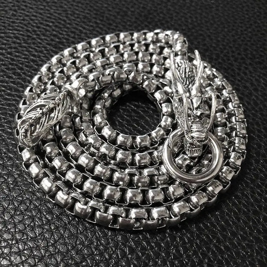 Bracelets à pendentifs tête de Dragon EDC, fouet d'auto-défense, collier en acier titane, chaîne à la mode, Gadgets de taille pour garçons, cadeaux Cool