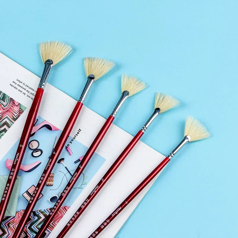 Pinceau en éventail à poils, 1 pièce/9 pièces,