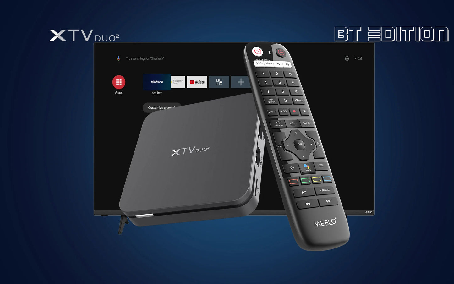 TV Box MEELO Plus XTV DUO2 Stalker2 Amlogic S905W2 Dual WIFI Android 11 with BT Remote