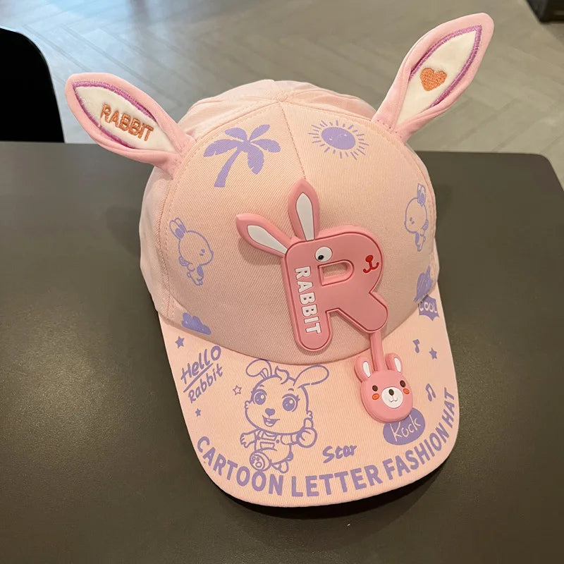 Casquette de Baseball pour bébé, Animal de dessin animé, couleur bonbon, lapin, ours, dinosaure, langue de canard, chapeau d'été réglable en coton pour enfants, chapeaux de soleil