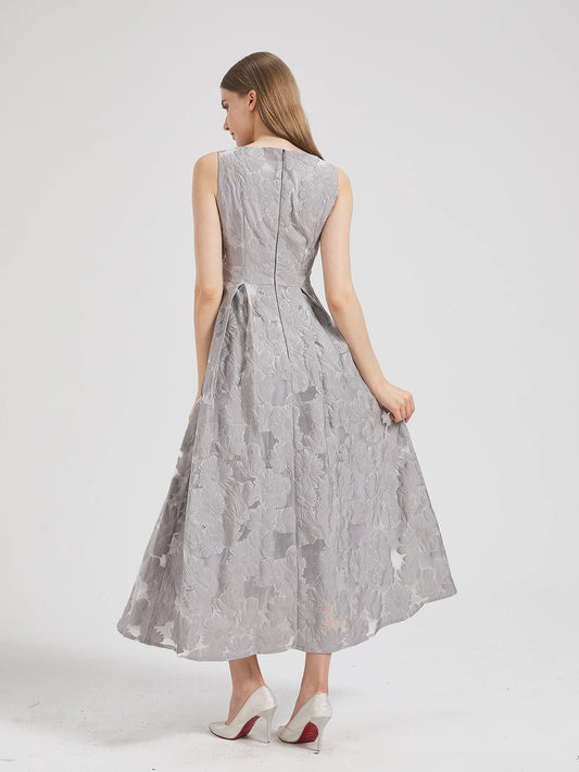 Robe longue élégante en Organza brodée de fleurs pour femmes, nouvelle mode d'été, sans manches, robes de soirée de vacances, de bal, 2024