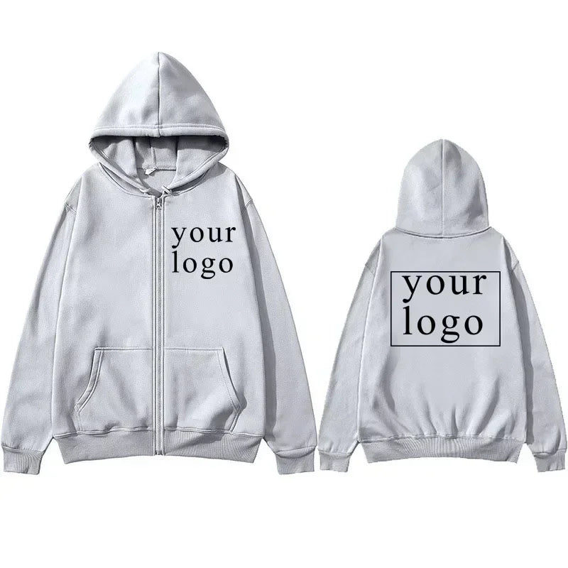 Cardigan à fermeture éclair DIY pour hommes et femmes, nouvelle mode 2025, votre propre design, logo/image de marque, personnalisation personnalisée à tout moment,