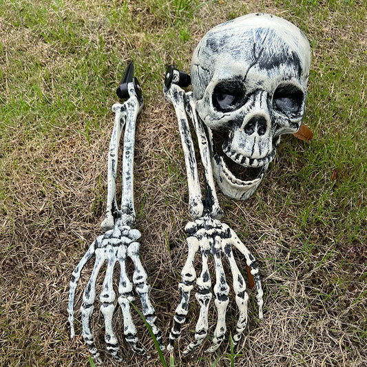 Simulation de décoration d'halloween, squelette d'os de main, insertion de bras fantôme, accessoires de jardin extérieur, décorations d'horreur d'halloween