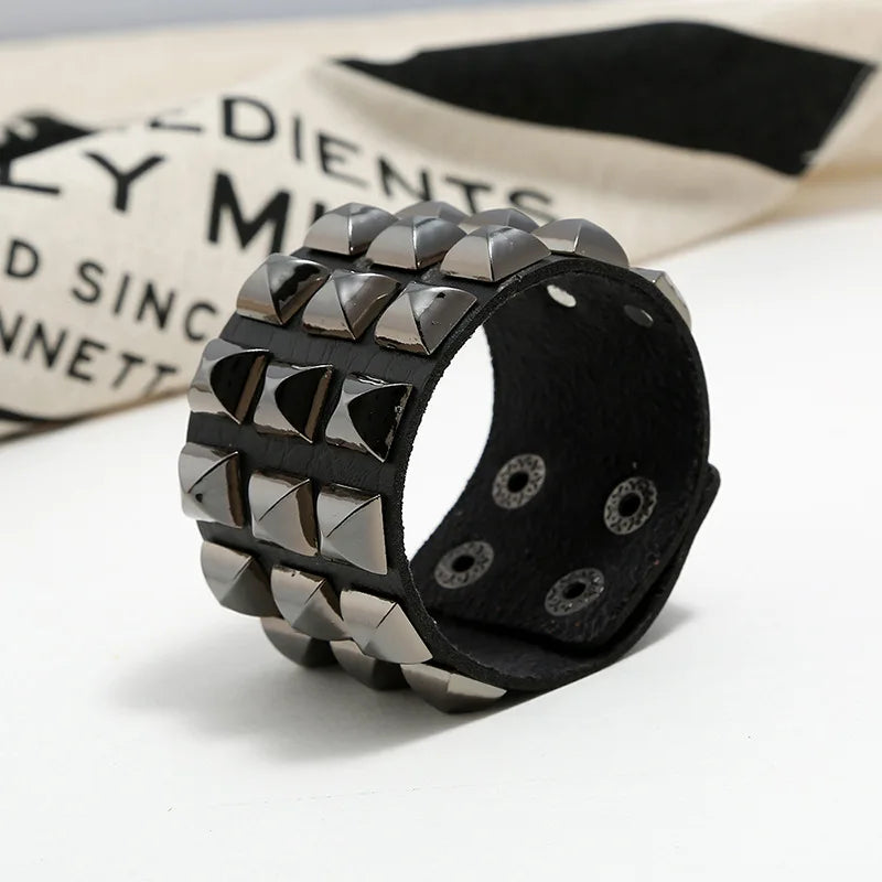 Nouveau Punk Hip-Hop gothique Bracelet à ongles Rivets décontracté Couple Bracelet fête nouvel an noël saint valentin cadeau d'anniversaire